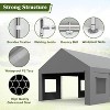 13'x20' Heavy Duty Portable Garage, Oversized Outdoor Shelter with 4 Doors & Windows, Reinforced Frame Canopy for Vehicles, Events & Storage - 4 of 4