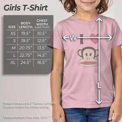 Paul Frank Girl's Paul Frank Distressed I Heart Julius T-Shirt - Light Pink - Large — фото 5