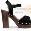 Perphy Women's Platform Buckle Ankle Strap Chunky High Heels Sandals - 4 of 4