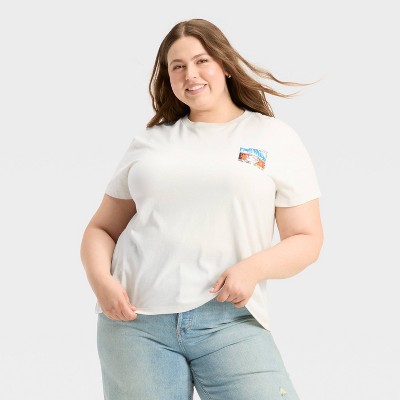 Women's Girl of Your Dreams Oversized Short Sleeve Graphic T-Shirt - Off-White