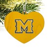 McNeese State University Secondary Logo Heart Love Wood Christmas Tree Holiday Ornament - 2 of 3