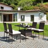 Tangkula 5PCS Rattan Patio Dining Table & Chair Set Outdoor Furniture Set w/ Cushion - 2 of 4