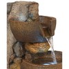 John Timberland Rustic Outdoor Floor Water Fountain with Light LED 29" High Cascading Urn for Yard Garden Patio Deck Home - image 3 of 4