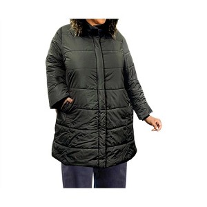 Women's Long Sleeve Winter Puff Coat - Plus Size - On The Plus Side - 1 of 4