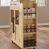 Kitchen Island with Storage, Retro Island Table with Glass Door Cabinet and Drawer - 4 of 4
