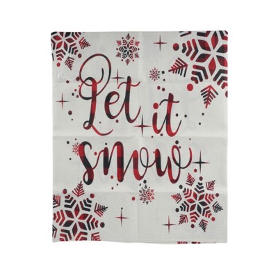 Unique Bargains Dining Chair Slipcovers Linen Beige Red Black 22.83"x19.29" 1 Pc