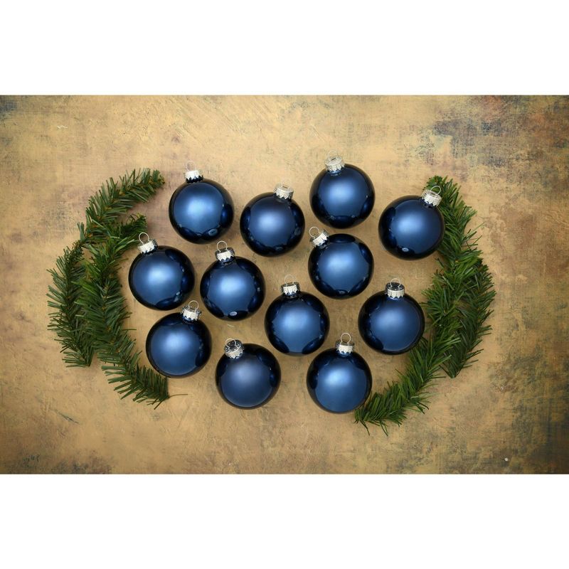 Northlight Shiny Finish Christmas Ball Ornaments - 2.75" (70mm) - Midnight Blue - 12ct, 2 of 4