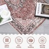 Vintage Area Rug Machine Washable Oriental Distressed Carpet Rug Retro Medallion Stain Resistant Non-Slip Accent Rug - 4 of 4