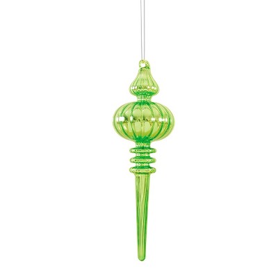 Gallerie II Glass Finial Ornament  Green