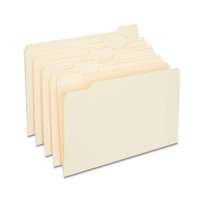 Staples Manila File Folders Legal 5 Tab Assorted Position 100/Box 163378