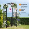 Karl Home 86 In. Black Pvc Garden Arbor With Gate - 4 of 4