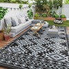 Outsunny Outdoor Patio Rug, Large Camping Carpet with Carrying Bag, Waterproof Plastic Straw, Reversible, Rhombus Border - 2 of 4