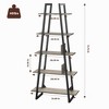 5 Tier Bookshelf, Tall Bookcase Shelf, Industrial Ladder Bookshelf, Open Standing Display Shelves for Bedroom - 2 of 4