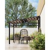10 x 10 FT Wall Mounted Gazebo, Hardtop Lean-to Pergola with Polycarbonate Roof - 3 of 4