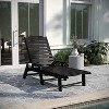 Merrick Lane Gaylord Adjustable Adirondack Lounger with Cup Holder- All-Weather Indoor/Outdoor HDPE Lounge Chair in Black - 2 of 4
