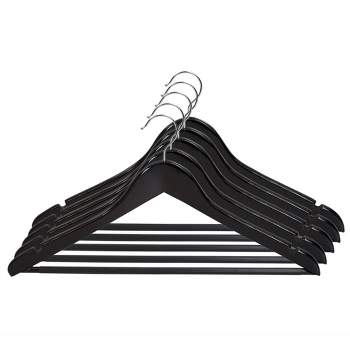 Home Basics Non-slip Space-saving Rubberized Plastic Hangers, Black : Target