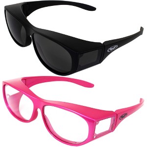 2 Pairs of Global Vision Eyewear Escort Safety Motorcycle Glasses with Smoke, Clear Lenses - 1 of 4