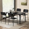 Costway Modern Dining Chairs Set of 4 with Tilted Backrest & Sturdy Metal Legs Plastic Black/White - image 2 of 4