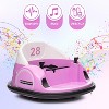 Pink 12V Kids Electric Ride On Bumper Car With Remote Control Dual Motors 360 Degree Spin Led Lights Mp3 Music Safety Belt And Slow Start For Toddler - 4 of 4