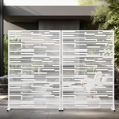 PexFix 72 in. x 47 in. Outdoor Privacy Rectangle Screen Galvanized Steel Panel Divider in White