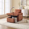 Lyngins Modern Chenille Chaise Lounge Recliner Chair with Phone Stand & Storage,Leisure Sofa Chair for Living Room,Bedroom - 2 of 4