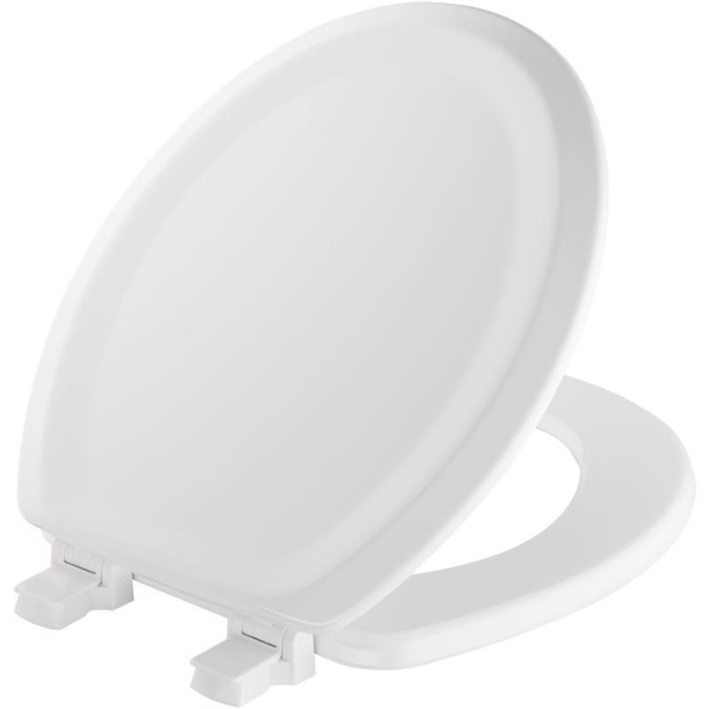 Mayfair by Bemis Traditional Round White Enameled Wood Toilet Seat, 1 of 2