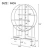 70.8" Round Office Bookshelf with Two Drawers, Golden+White - ModernLuxe - 3 of 4