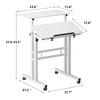 Small Black Rolling Standing Desk with Wheels, 24 Inch Small Portable Adjustable Height Mobile Stand Up Desks for Treadmill Walking Pad & Teachers - 2 of 4