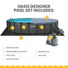 Funsicle 24 Feet by 52 Inches Oasis Designer Round Frame Above Ground Swimming Pool with SkimmerPlus Filter Pump and Cover, Dark Herringbone Pattern - 3 of 4