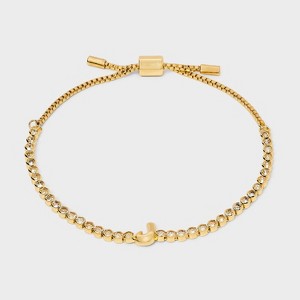SUGARFIX by BaubleBar Crystal Initial Chain Bracelet - Gold - 1 of 4