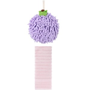 REGALWOVEN Absorbent Quick Drying Solid Decorative Hand Towels for Bathroom 14" x 30"/6" x 6" 2 Pcs - 1 of 4