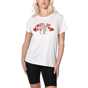 Women's Looney Tunes Bugs And Lola Loved Up Valentine's Day Loose T-Shirt - 1 of 4