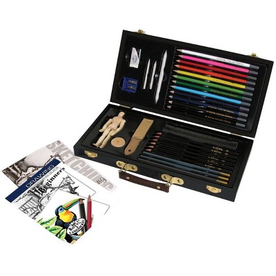 Essentials Beginner's Drawing and Sketching Art Set Set, Clear Case, set of 32