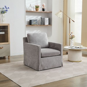 Sapphtopaz Swivel Accent Chair Chenille Upholstered Skirted Chair Comfy Chair with Removable Back Cushion Accent Chairs for Living Room, Bedroom - 1 of 4