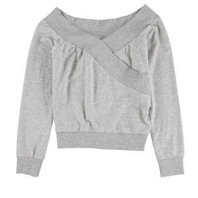 bar III Womens Off The Shoulder Sweatshirt