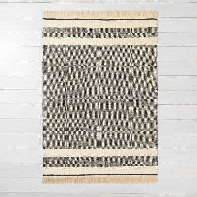 Oval 5' X 7' Bold Stripe Braided Jute Area Rug Black/tan/cream - Hearth &  Hand™ With Magnolia : Target