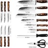 Attop 15-Piece Japanese High-Carbon Stainless Steel Knife Block Set - Hammered Chef's Knife Set with Self-Sharpening Block - 2 of 4