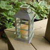 LumaBase Solar-Powered Lantern with LED Candle - Silver - 3 of 4