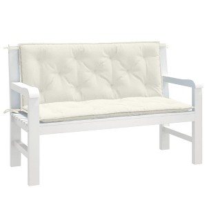vidaXL Garden Bench Cushions 2 pcs Melange Cream 47.2"x19.7"x2.8" Fabric - 1 of 4