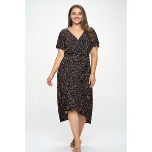WEST K Womens Georgia Plus Size Flutter Sleeve High Low Hem Dress - 1 of 4