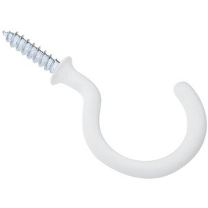 National Hardware Vinyl Coated White Steel 1-1/2 in. L Cup Hook 15 lb 2 pk - 1 of 1