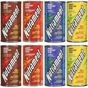 Nutrament Nutritional Drink Meal Replacement Energy Nutrition drink 4 Flavor Variety Pack (Chocolate,Vanilla,Strawberry & Banana) 12oz -Pack of 8 - 1 of 3