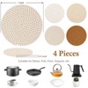Itopfox 4-Piece Heat Resistant Trivets for Hot Dishes, Pots and Pans, Kitchen Hot Pads, Farmhouse Decor, Home Essentials, Fall Decorations (Brown) - 2 of 4