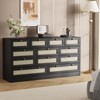 12-Drawer Modern Wooden Dresser (61" Wide) – Rattan Chest of Drawers, TV Stand for 65" TVs, Storage for Bedroom, Living Room, Hallway & Closet - 4 of 4