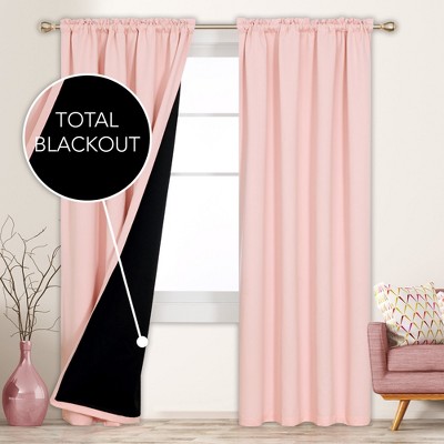 Deconovo ModernLuxury BlackOut RodCurtains For LivingRoom or BedRoom，Easy Clean,2Panels