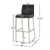 Set of 2 Bar Stools Leather Counter Bar Stools with Metal Frame,Bar Chairs for Dining Rooms,Kitchens Islands-Christopher Knight Home - 3 of 4