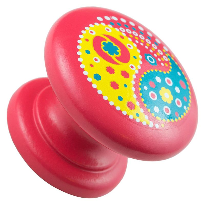 Sumner Street Home Hardware 4pc Paisley Painted Knob Red, 2 of 4