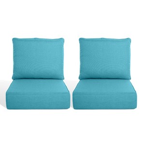 Buenhomino 24"x22" Outdoor Deep Seat Cushion Set, 6-inch Thicked Waterproof Patio Furniture Cushions with Removable Cover,8 Colors - 1 of 4