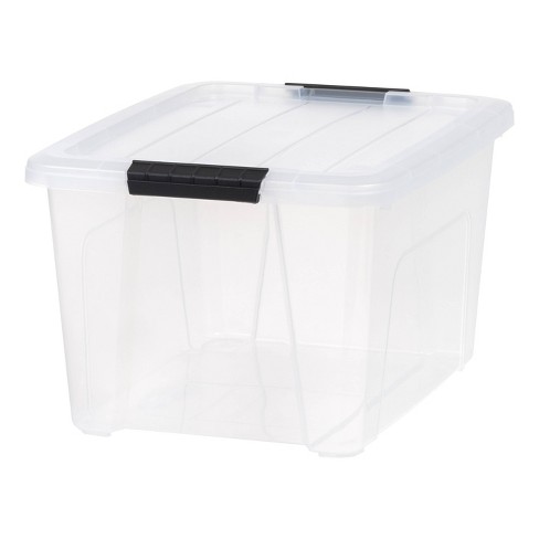 IRIS 47 qt. Heavy Duty Plastic Storage Box in Black with Sturdy