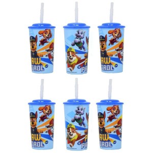 6-Pack Paw Patrol 16oz Reusable Sports Tumbler Drinking Cups with Lids & Straws - 1 of 1